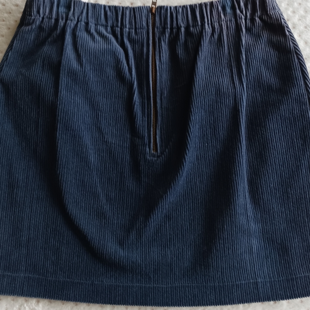 Rock & Roll Cowgirl blue corduroy mini skirt with cute pockets - Picture 4 of 10